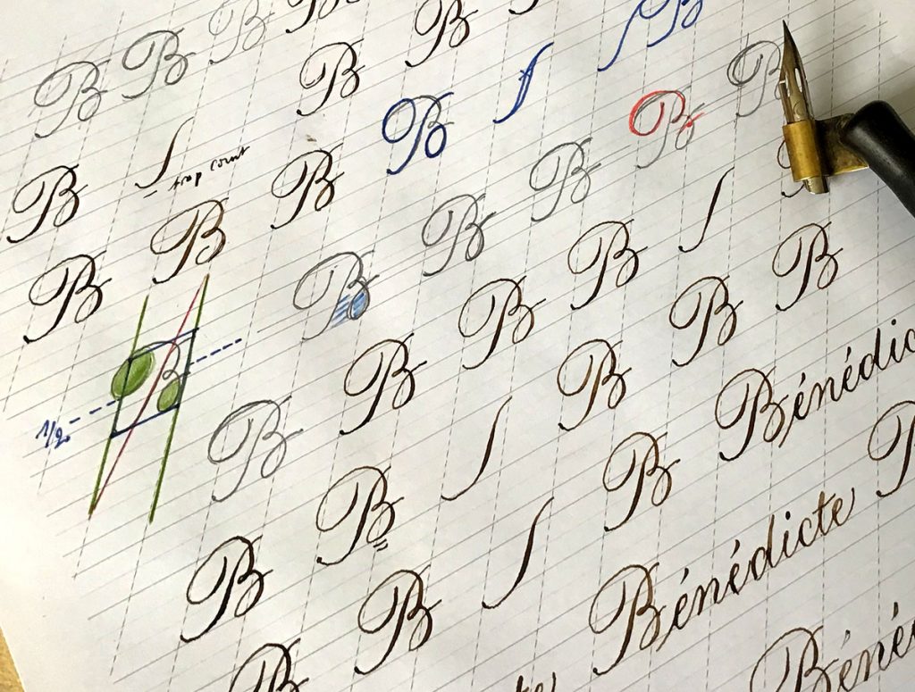 calligraphie anglaise, copperplate
