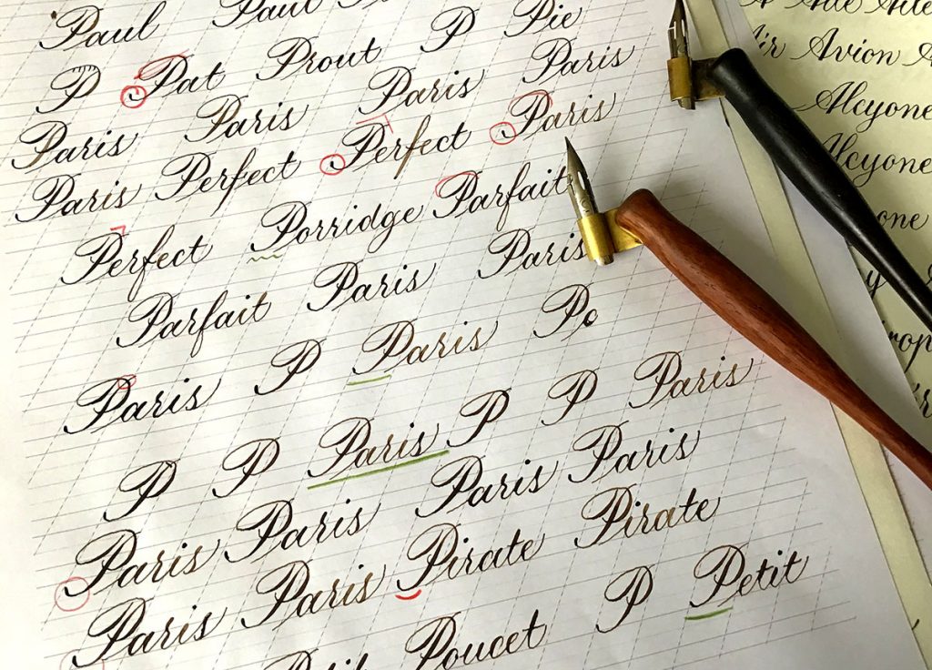 calligraphie anglaise, copperplate