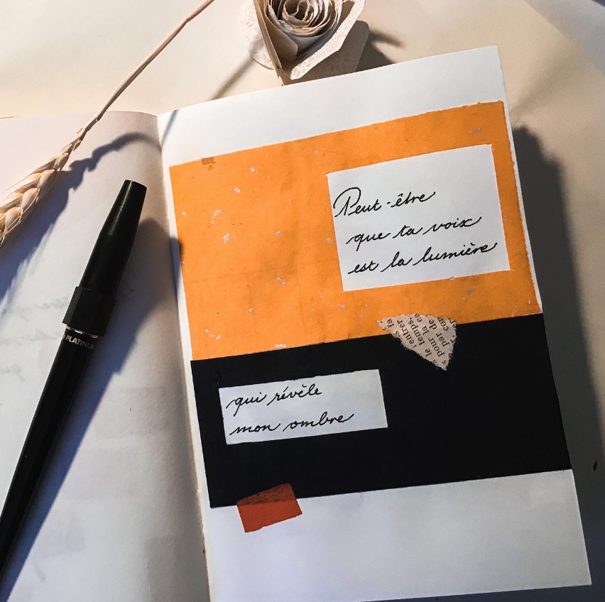 Carnet collage calligraphie